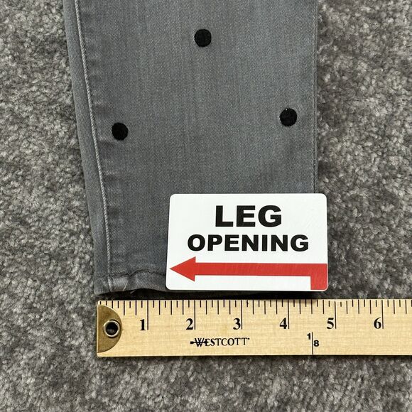 J. Crew Toothpick Skinny Leg Jeans Women 30T Gray Polka Dot Pockets Stretch K47 - Picture 14 of 16